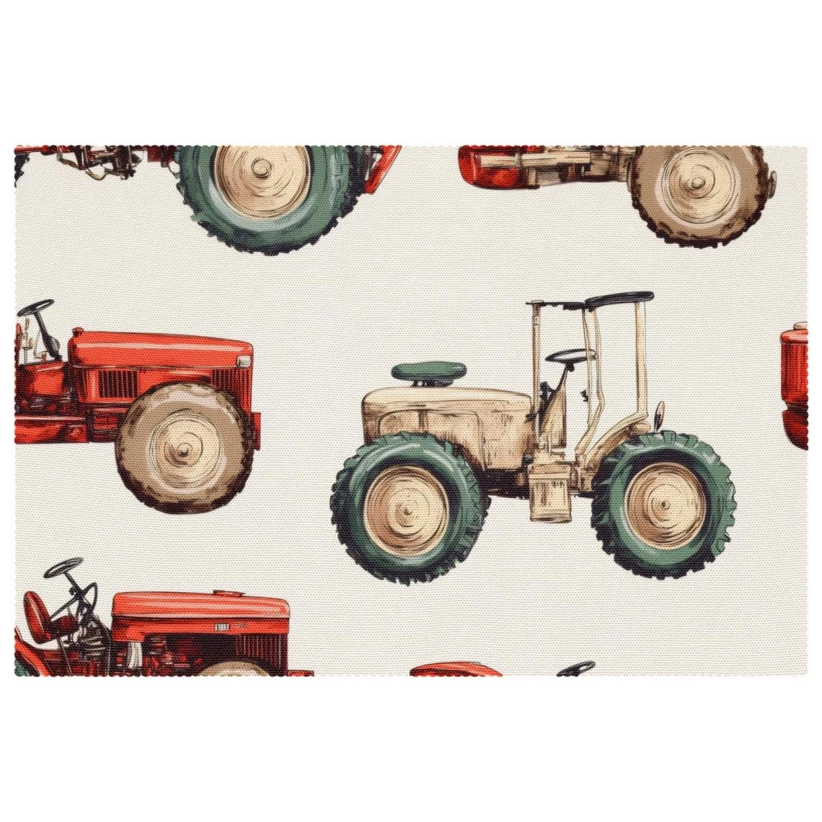 Sets de table vintage tracteurs antidérapants pour salle à manger rétro lot de 6