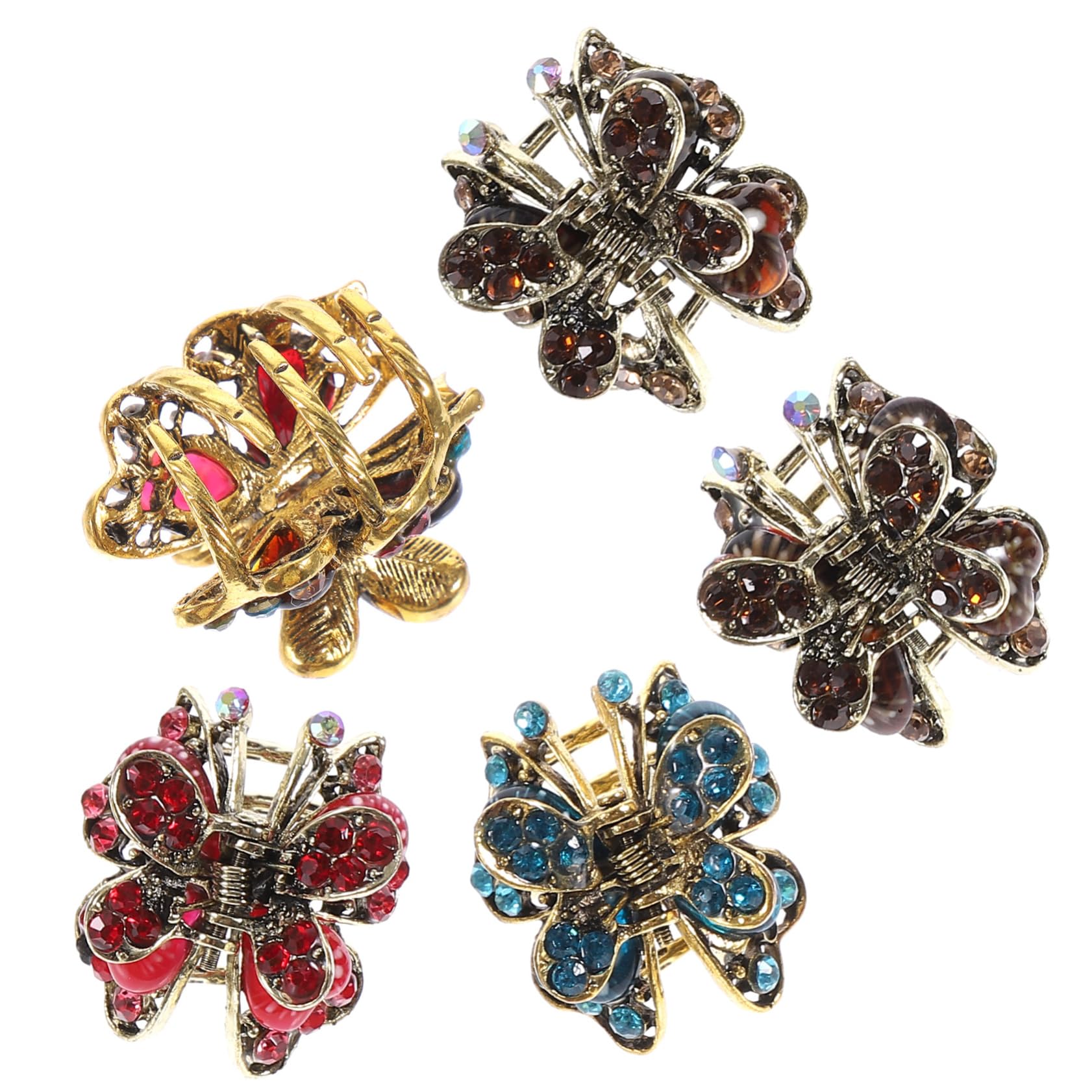 VALICLUD 3 Sets Legierung Mini Haar Strass Eingelegt Haarklammern Für Stilvolle Nicht-haar Clips 5 Stück * 3