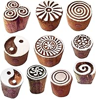 Vista 14 de Sellos de impresión de arcilla Urban Border Design Bloques de madera (juego de 10) Htag2157