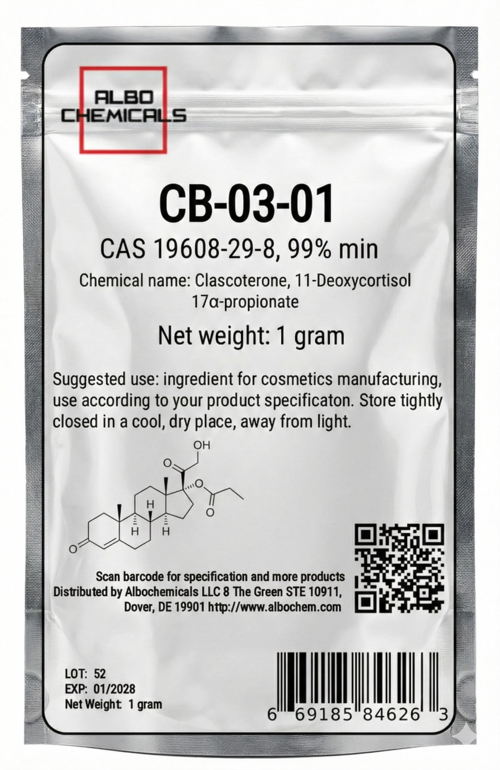 cb-03-01 Powder, CAS 19608-29-8, 99% min, 1 gram