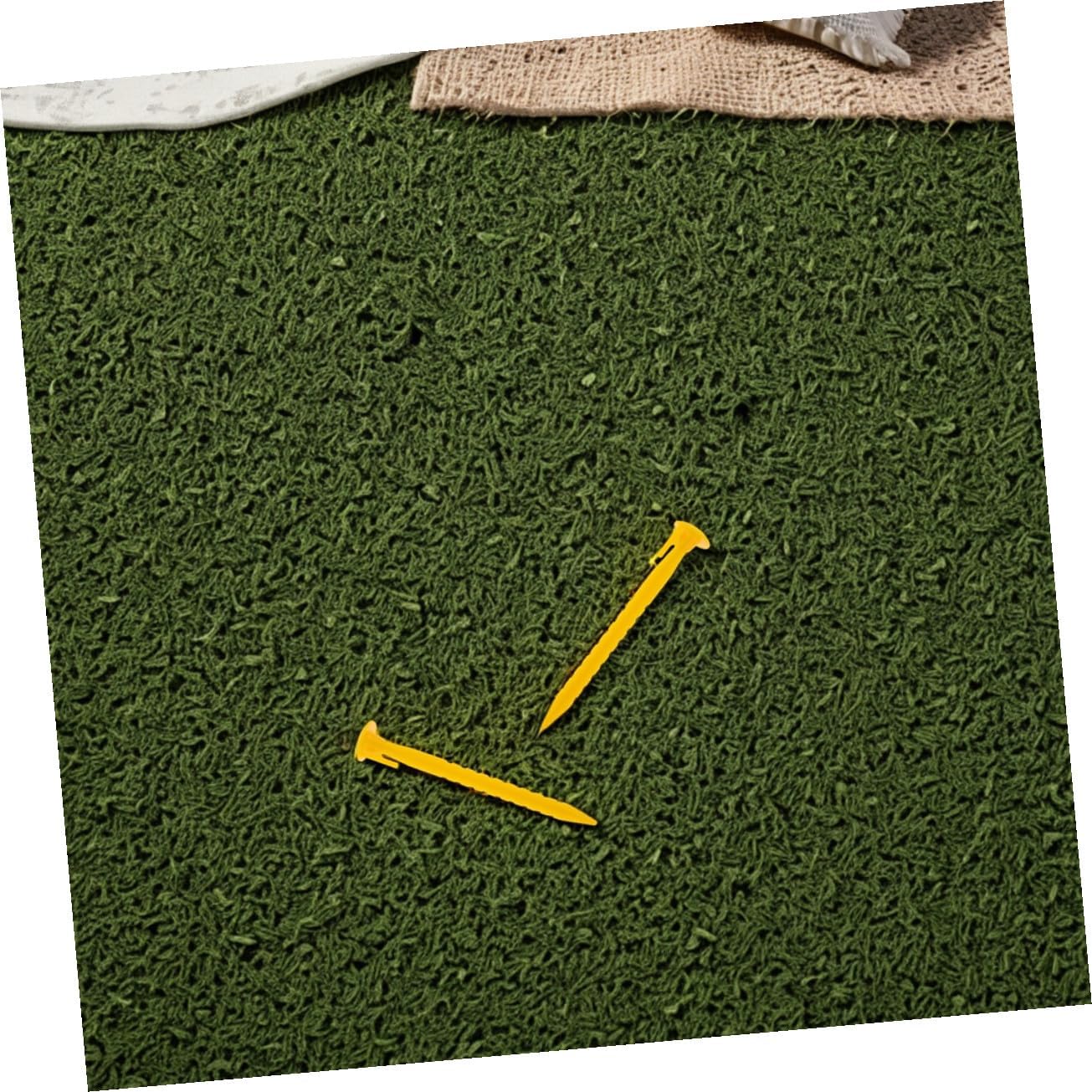 BESPORTBLE 36PCS Yellow Plastic Tent Stakes for Camping and Beach Use Heavy Duty Serrated Ground Pegs for Outdoor Tents Tarps and Install Anchoring Nails