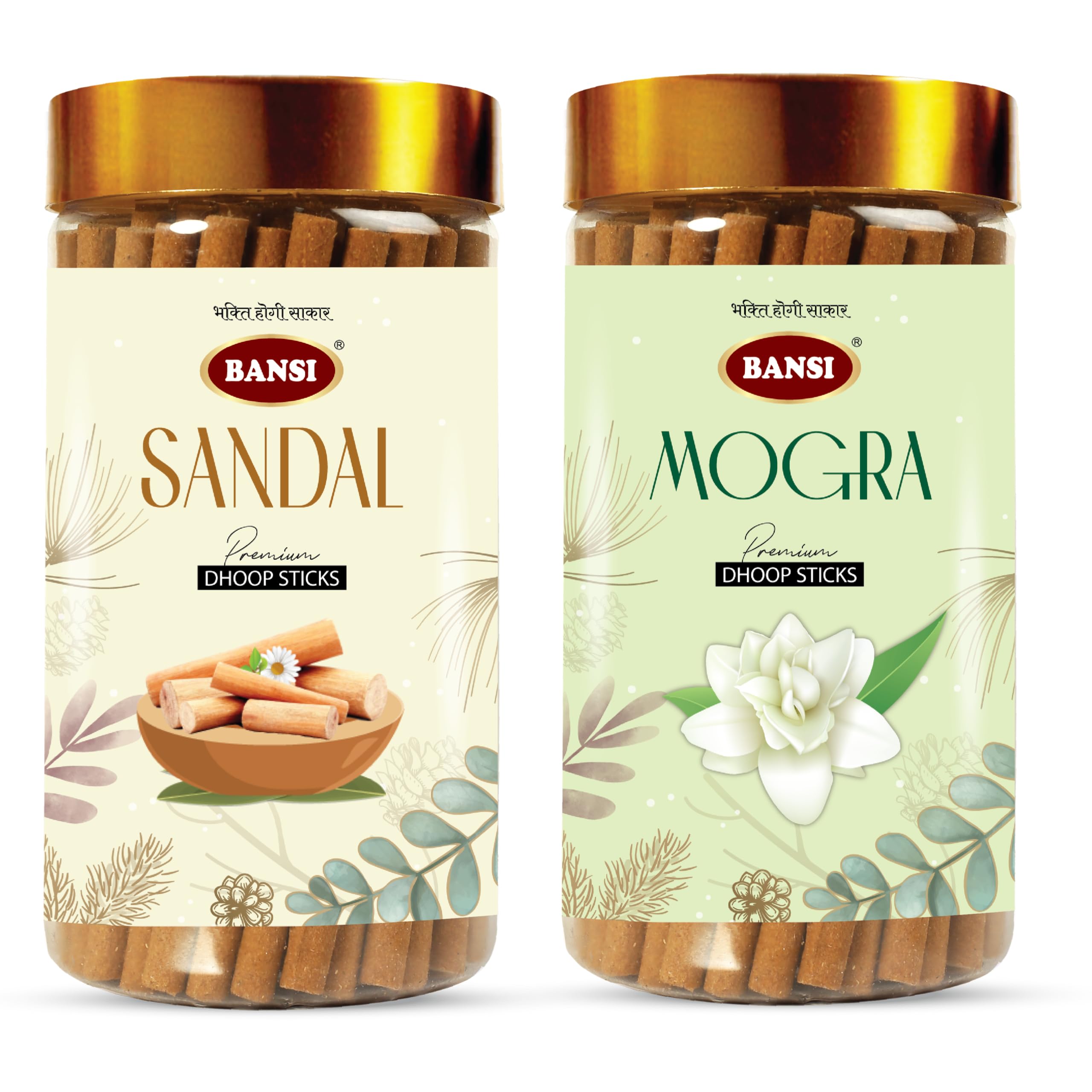 Bansi Bamboo-Less Sandal Mogra Dhoop Sticks for Pooja (2 x 100g Jar) – Natural Dhup Batti Combo for Serenity and Devotion in North India-image-10