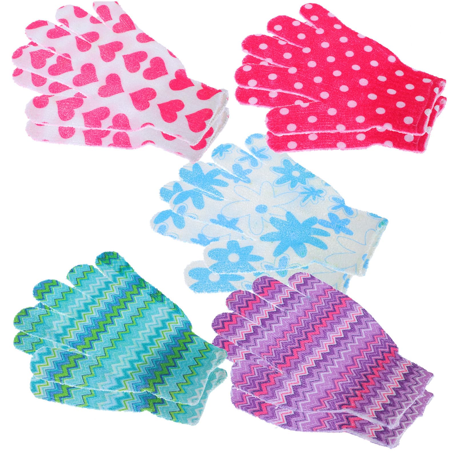 MAGICLULU 30 Pz guanti da bagno spugna esfoliante per il corpo guanto da bagno exfoliating gloves scrubber detergente per il corpo guanti da massaggio fiore da bagno