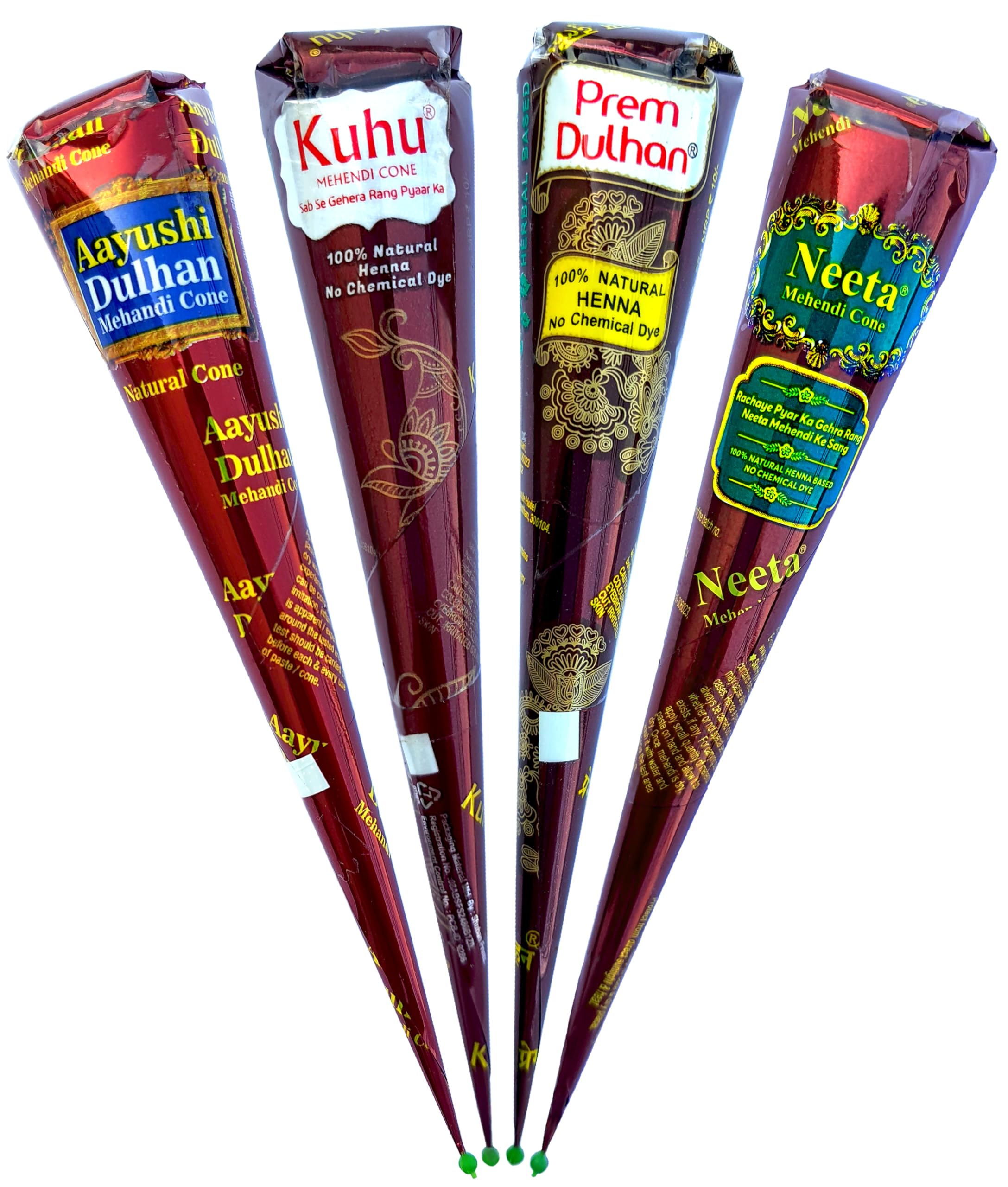 100% Natural Original Cone Neeta Aayushi Prem Kuhu 4 x 25 Natural Brown
