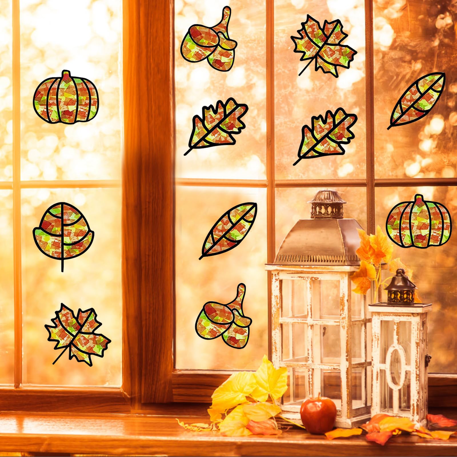 Herbst Bastelset Für Kinder - 56-teiliges Kreativset Mit Blättern & Aufklebern