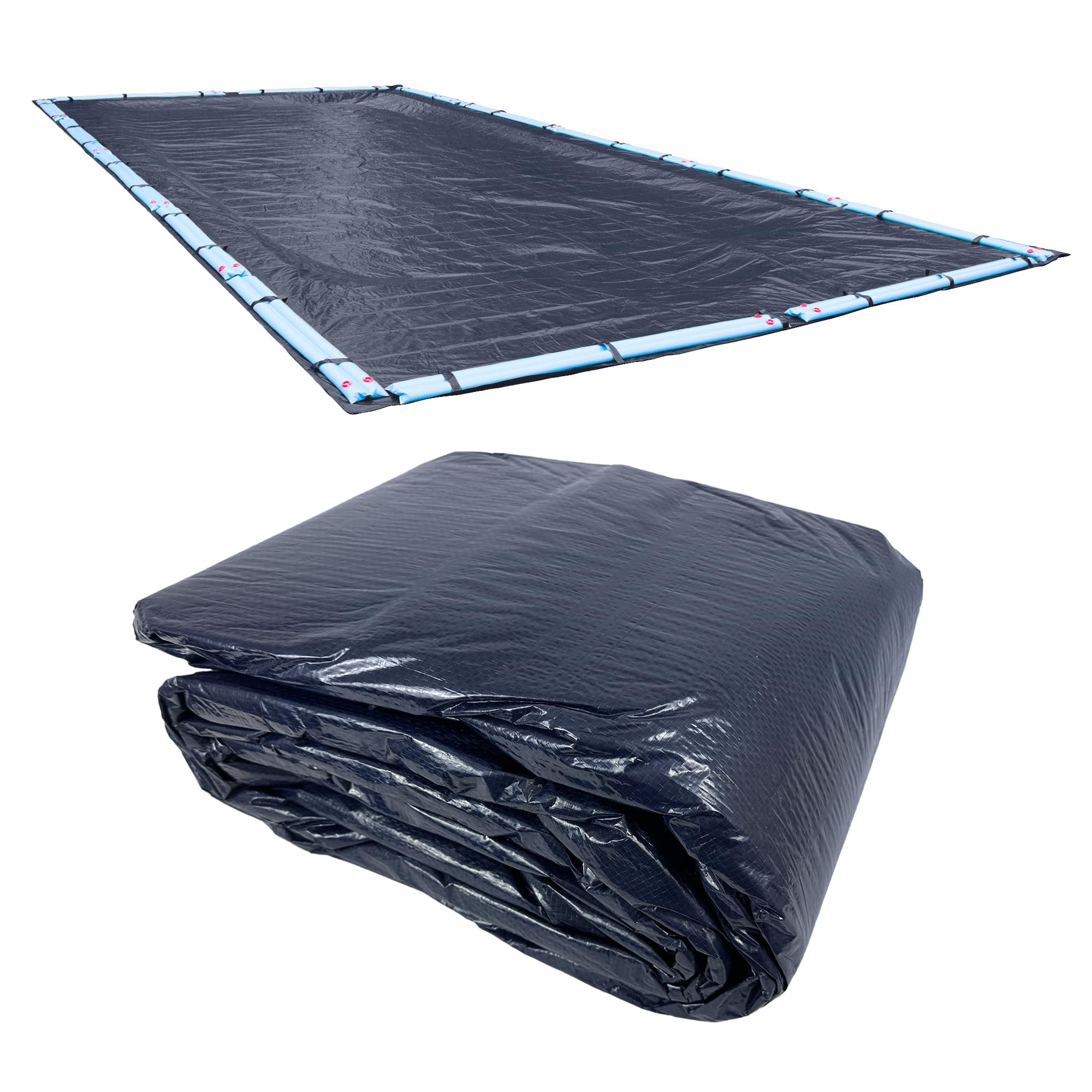 Robelle 16 x 32 ft Blue Winter Pool Cover for Inground Pools, 5 ft Overlap (21 x 37 ft Cover Size), Solid 7 x 7 Scrim, 2.2 oz/yd2, 8-Year Warranty, Style: 361632RA-image-24