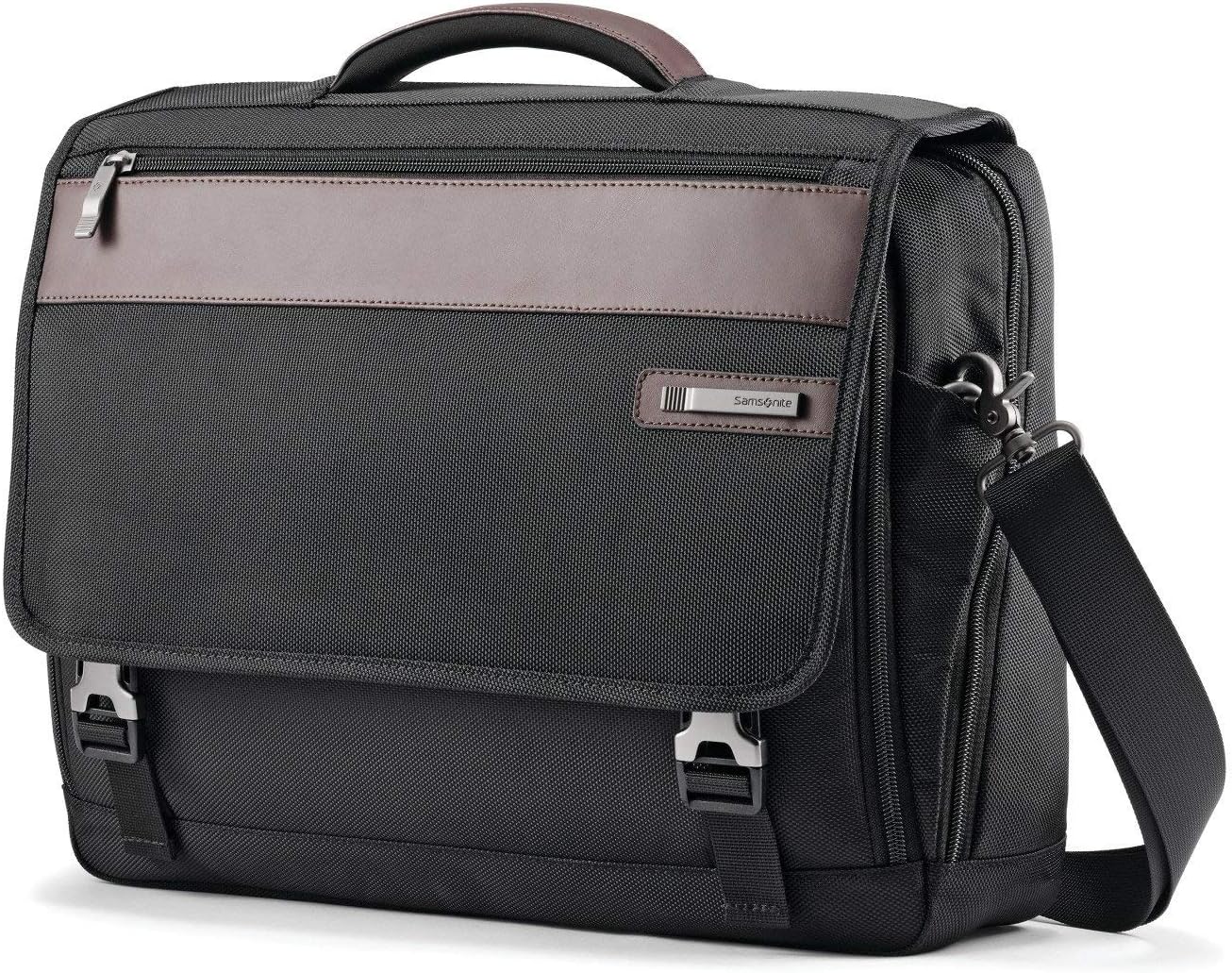Samsonite Kombi Flapover Briefcase, Black/Brown, One Size