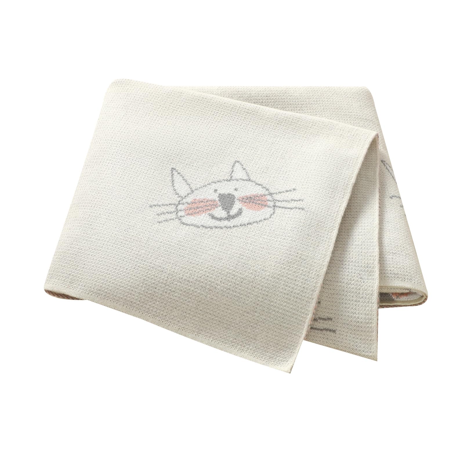 Hadetoto Baby Blanket for Newborn Soft Cozy Knitted Cotton Blankets Baby Essentials Gifts for Newborn Girl Boy 100 x 80cm