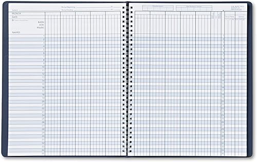 House of Doolittle 51407 Libro de Clase, Cubierta con Efecto Cuero en Relieve, 27,94 x 21,59 cm, Azul