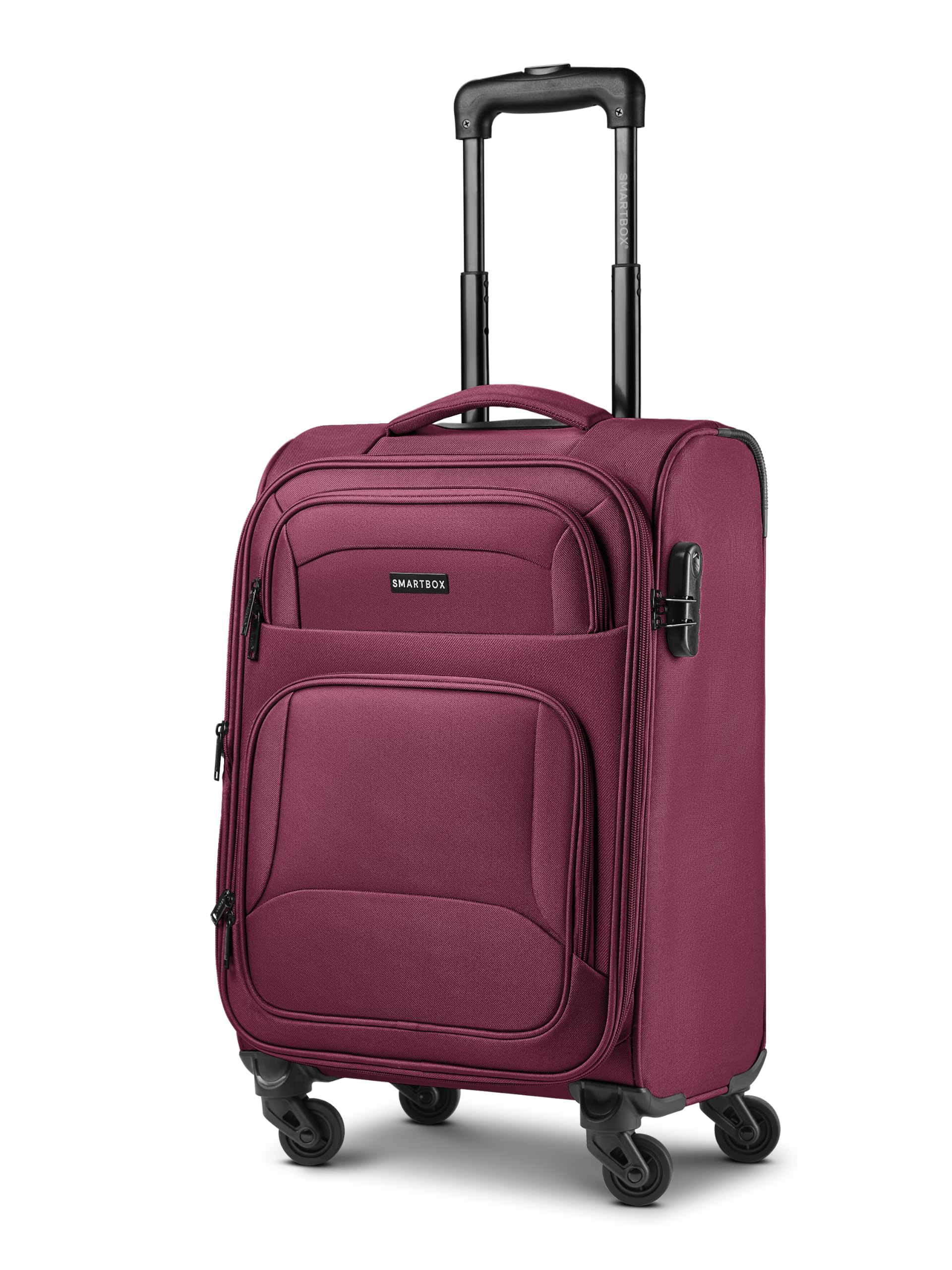 Smartbox Valigia morbida da cabina per uomo e donna, 36 x 23 x 55 cm, 4 ruote e lucchetto a combinazione, espandibile con piega di espansione, leggera 2,6 kg (Edition 04)