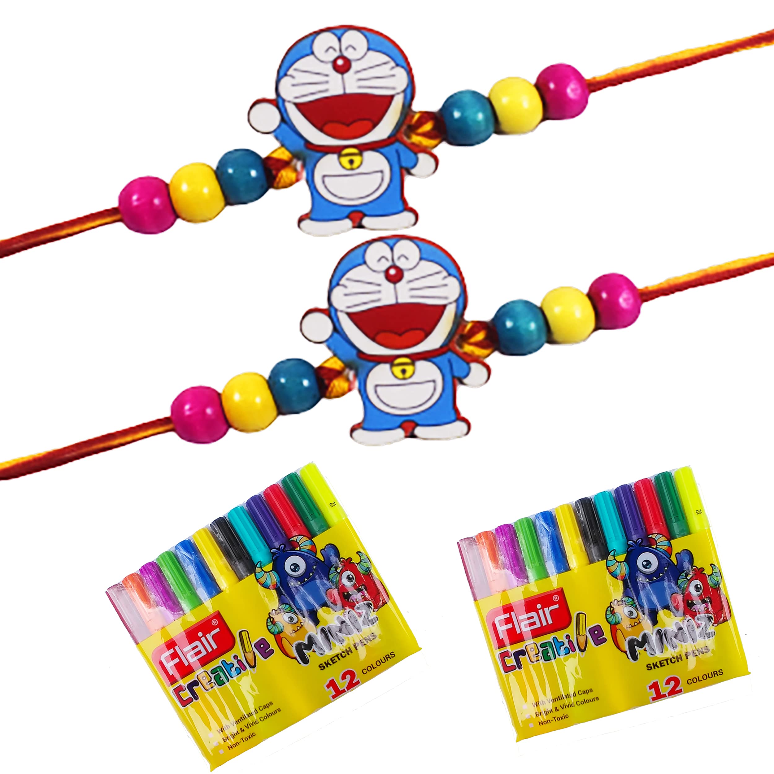 Urvi Creations Set Of 2 Latest Cartoon Charecter Kids Rakhi With 2 Pcs Sketch Colour Set For Kids Brother Little Girls Rakshabandhan Rakhi Gift Set (B09B4DQ1TS) Amazon Price History, Amazon Price Tracker
