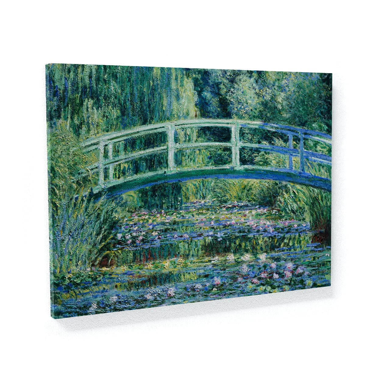 Claude Monet, Water Lilies And Japanese Bridge 1899 Canvas Art - Home Decor Wall Art Print Poster Painting - Reproduction Medium 24x18 / 0.75"