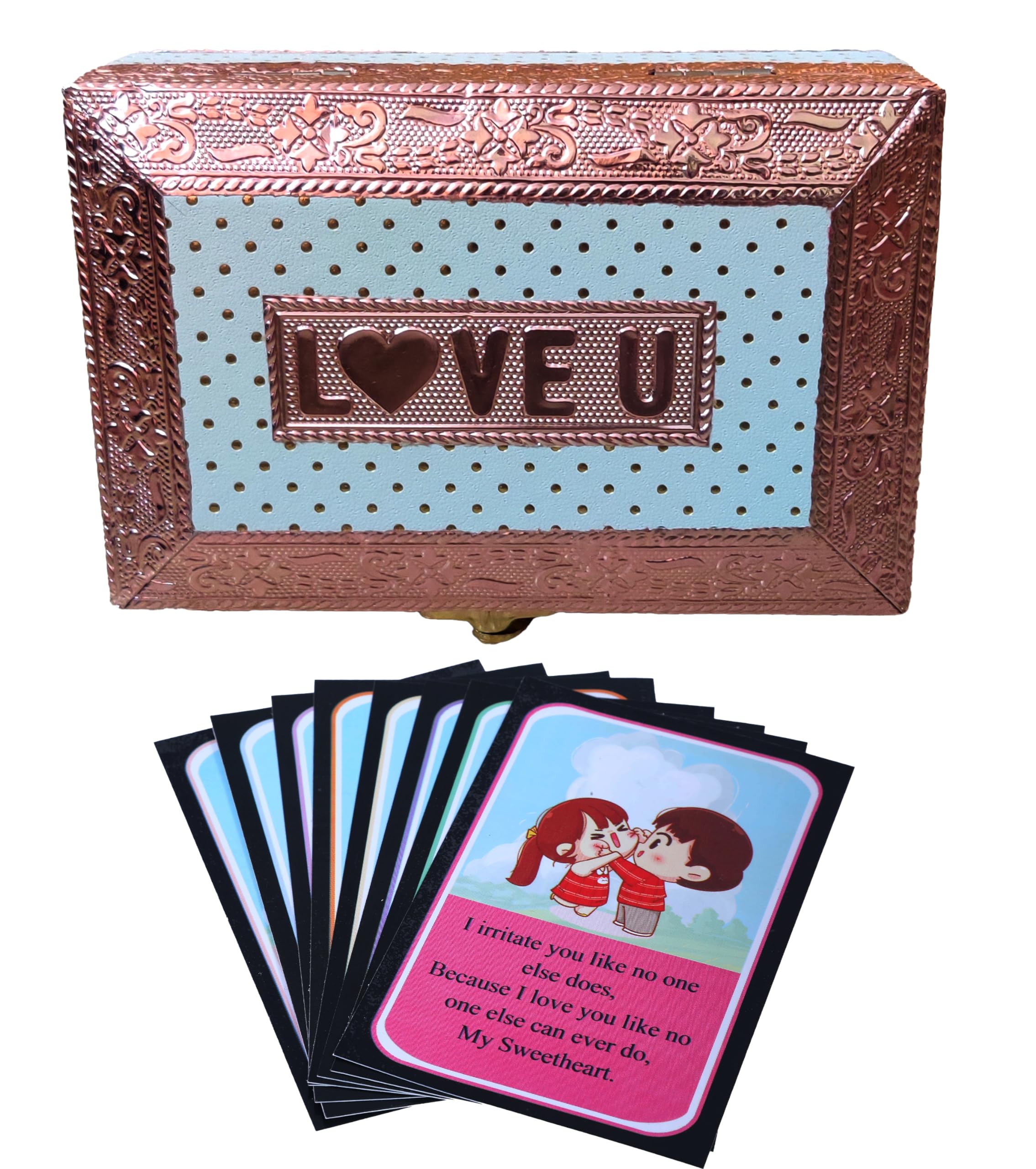 Valentine Gift box with 8 Reasons of why I love you cards, Gift for boyfriend,Girlfriend,Husband and wife,Valentine's day gift,