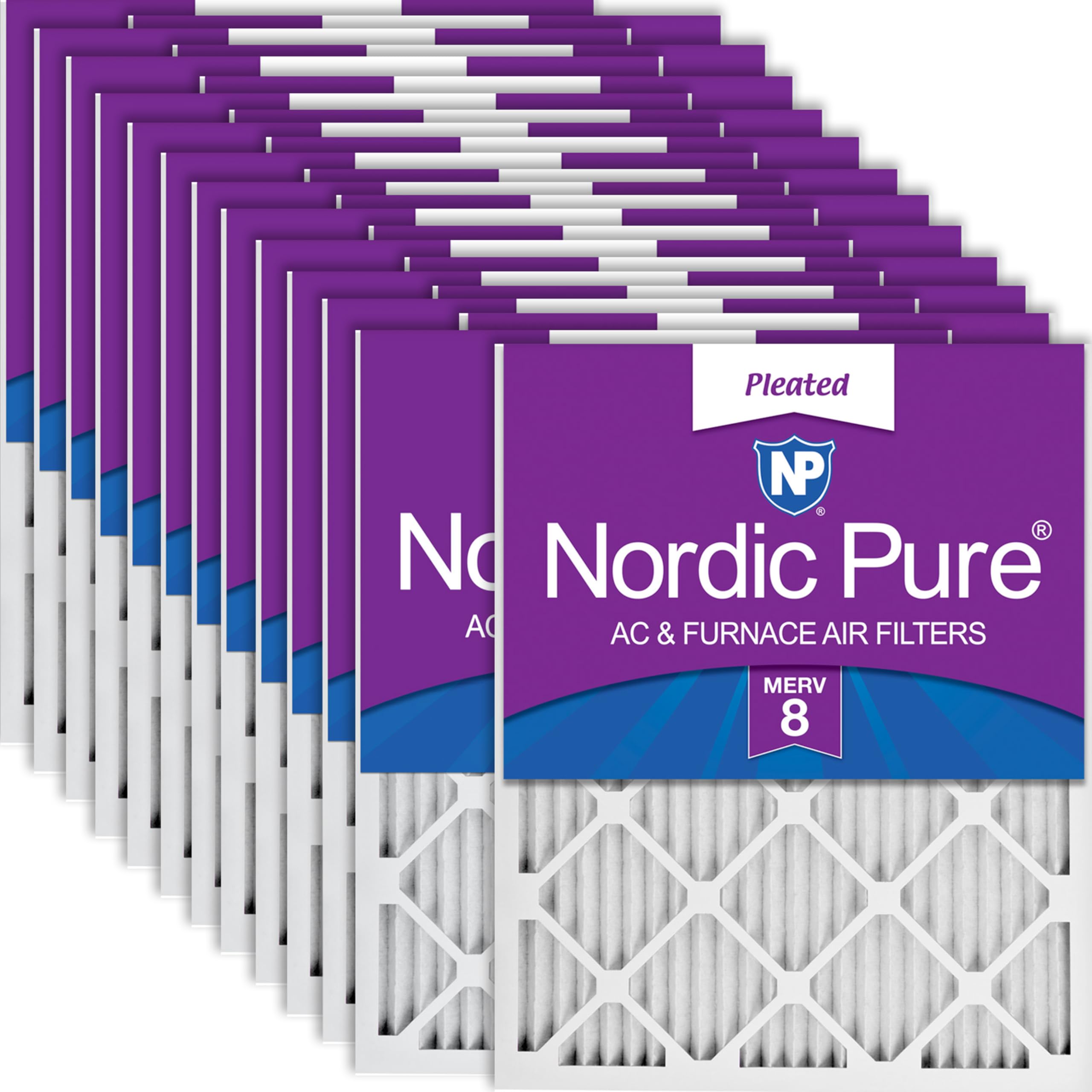 Nordic Pure 10x20x1 Pleated MERV 8 Air Filters 24 Pack