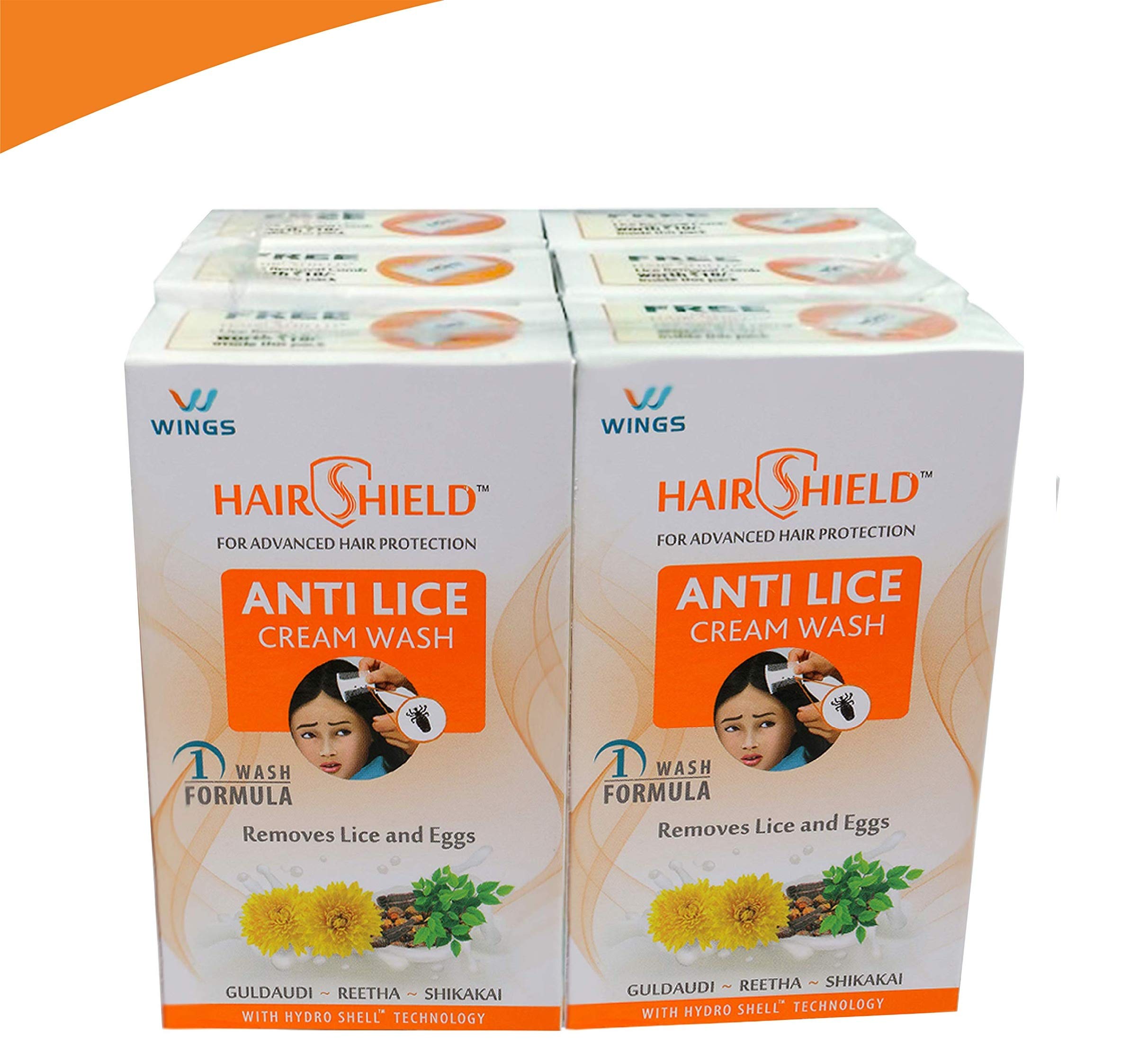 Hairshield Anti Lice Cream Wash Free Head Lice Combo With Every Pack (30 Ml X Pack Of 6 = 180 Ml)