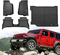 Vista 22 de Alfombrillas y forro de maletero de carga para Jeep Wrangler JL de 2 puertas 2018-2025 2026 para todo tipo de clima para accesorios de Jeep Wrangler