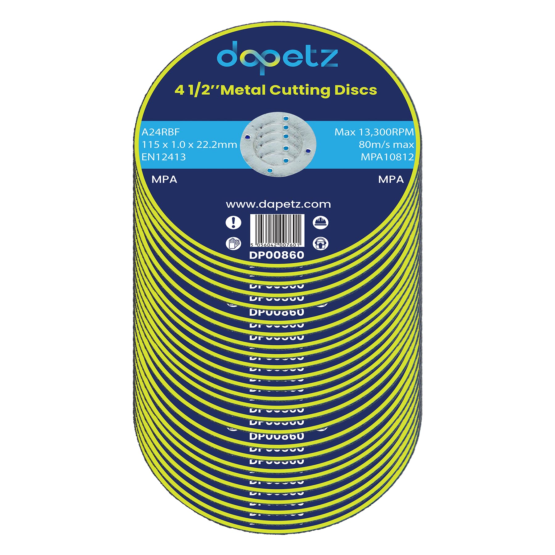dapetz 100 x Discos de corte para metal 1mm Muy Delgado 4 1/2" 115mm DISCO METAL ACERO inox.