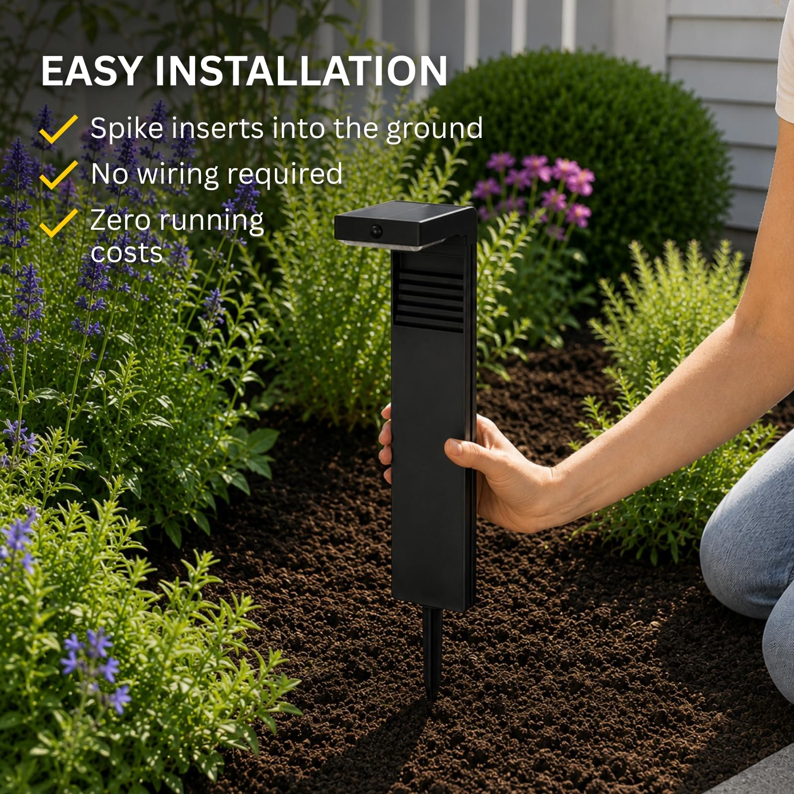 Auraglow Borne Solaire Extérieur, Détecteur de Mouvement, Jardin, Lot de 2