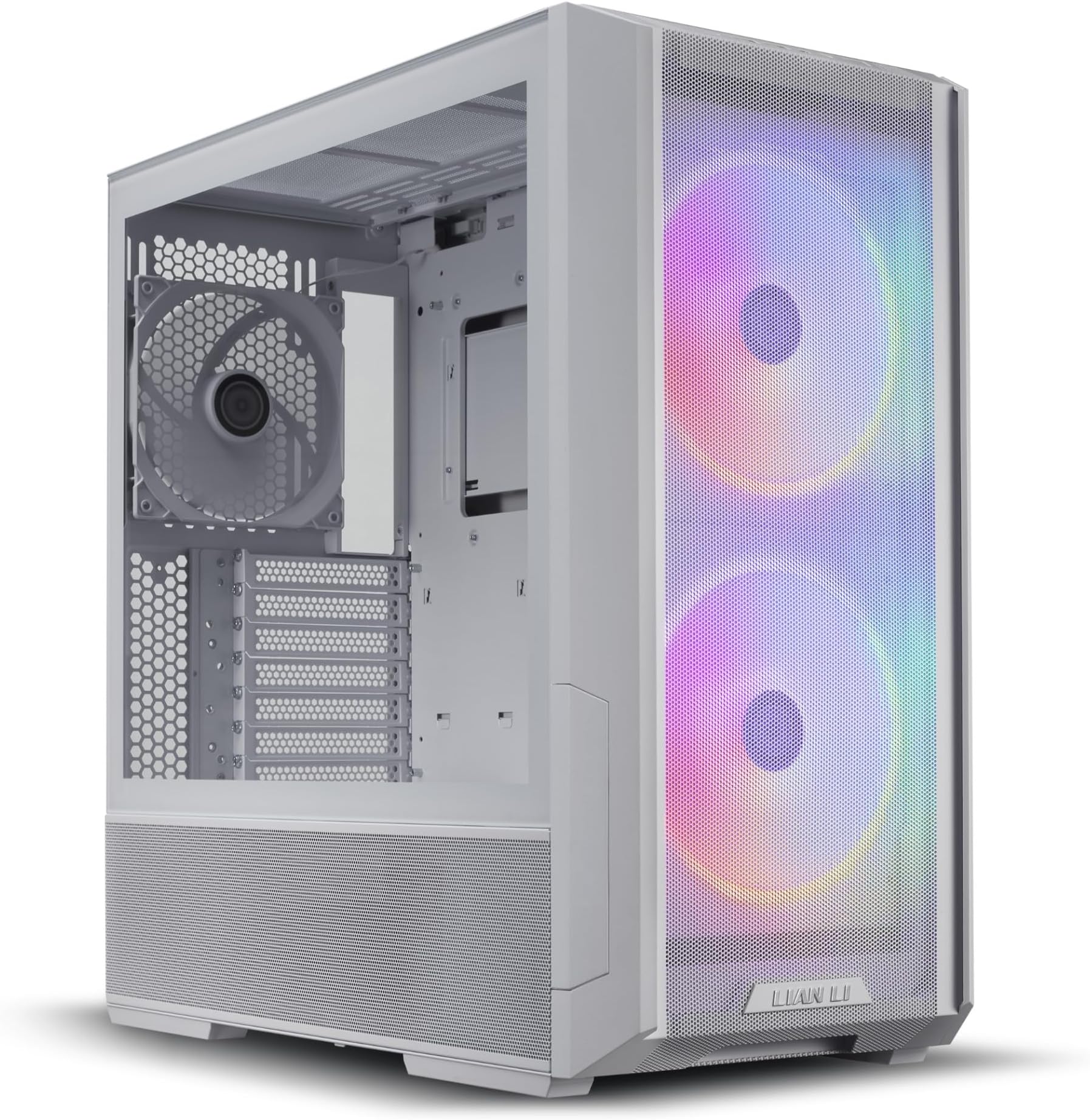 Lancool 216 Mid-tower case with high cooling performance - Includes dual front 160MM PWM fans and 1 rear 140MM PWM fan - Airflow focused - Up to 10 fans (LANCOOL 216R-W WHITE)