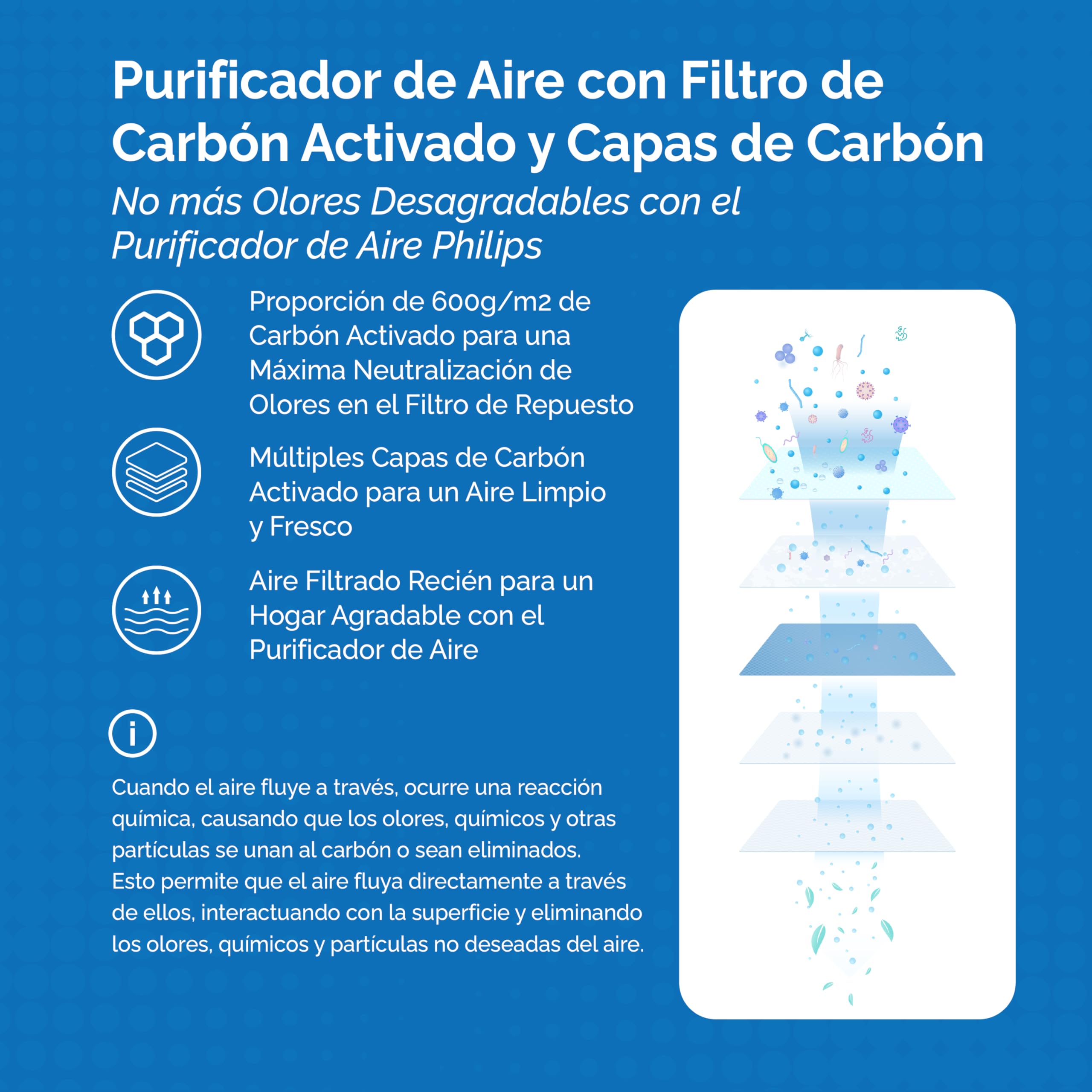 Juego de 2 filtros para purificador de aire Philips [AC2882, AC2887, AC2889 & AC3829] – 1 filtro HEPA & 1 filtro de carbón activo – reemplaza FY2422 & FY2420