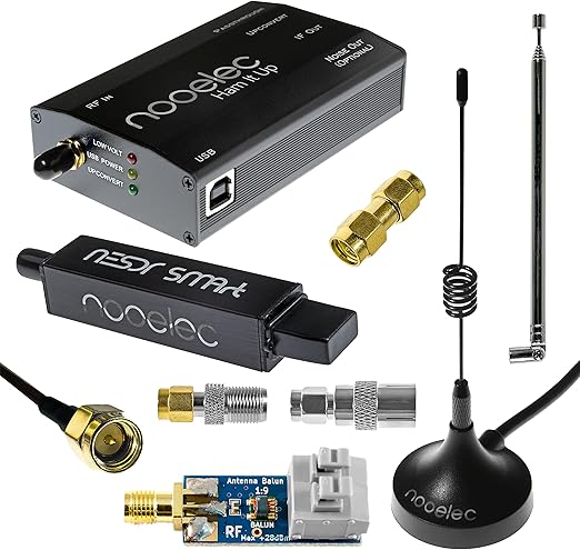 Nooelec NESDR Smart HF Bundle: 100kHz-1.7GHz Software Defined Radio Set for HF/UHF/VHF Including RTL-SDR, Assembled Ham It Up Upconverter, Balun, Adapters