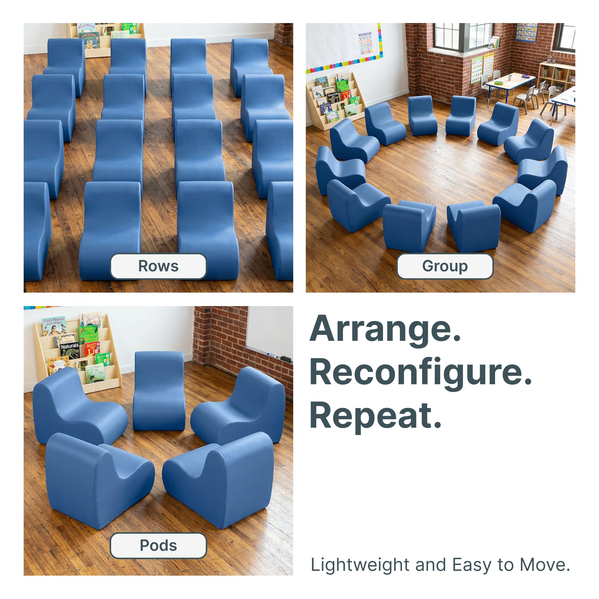 Amazon.com: Jaxx Midtown Large Classroom Soft Foam Chair - Premium