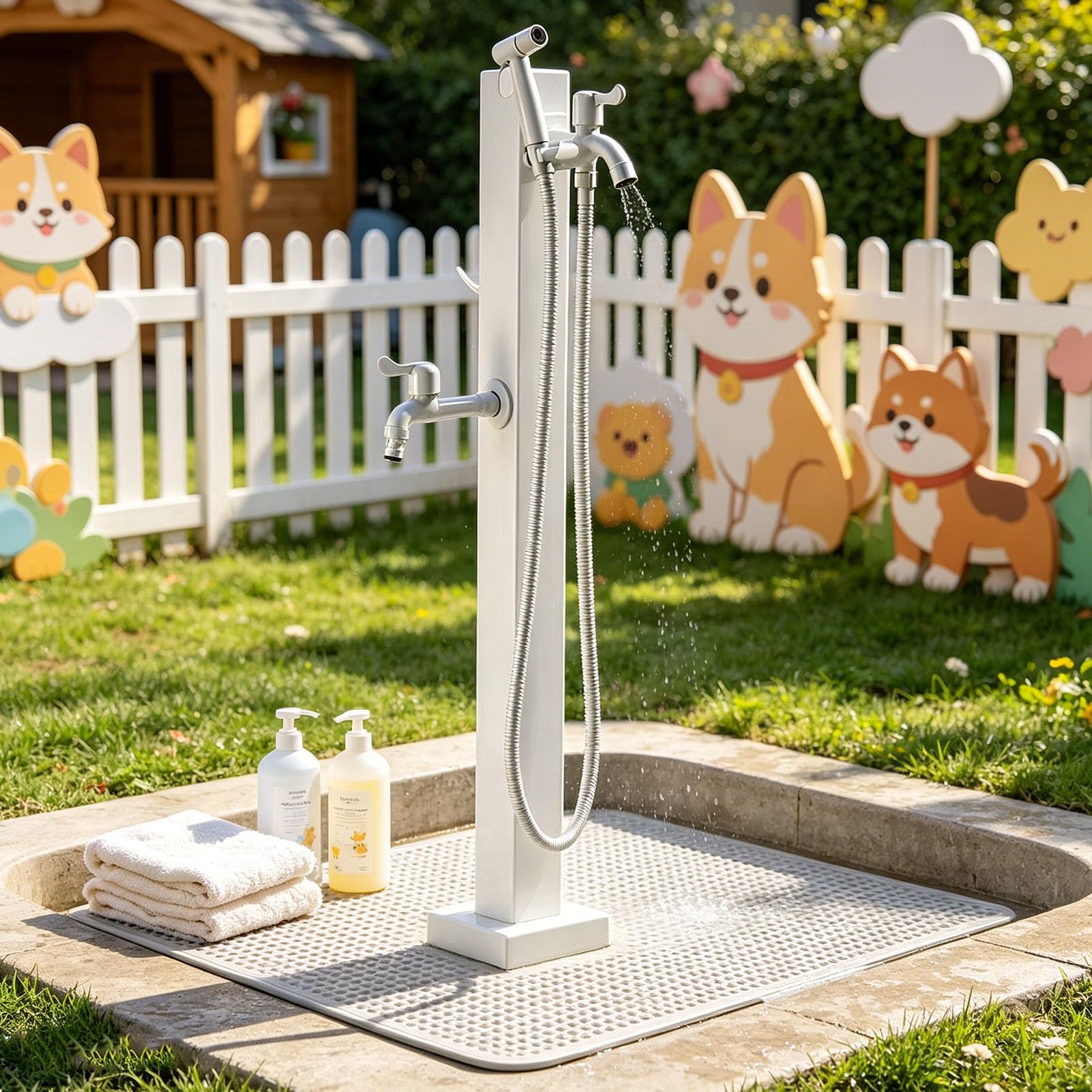 Junvstor Style 3 Iron Outdoor Water Column With Faucet, Freestanding Column Garden Water Faucet Vertical Outdoor Water Hydrant Standing Outdoor Spigot For Garden Farm Backyard Washing(,Height: 95Cm/37.4In)