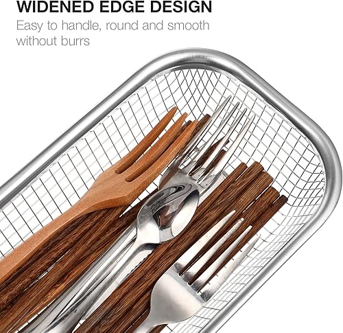 Miniatura 2 de DOITOOL Estante de secado de utensilios de acero inoxidable, multiusos, para encimera de cocina, cesta de cubiertos apta para lavavajillas, para