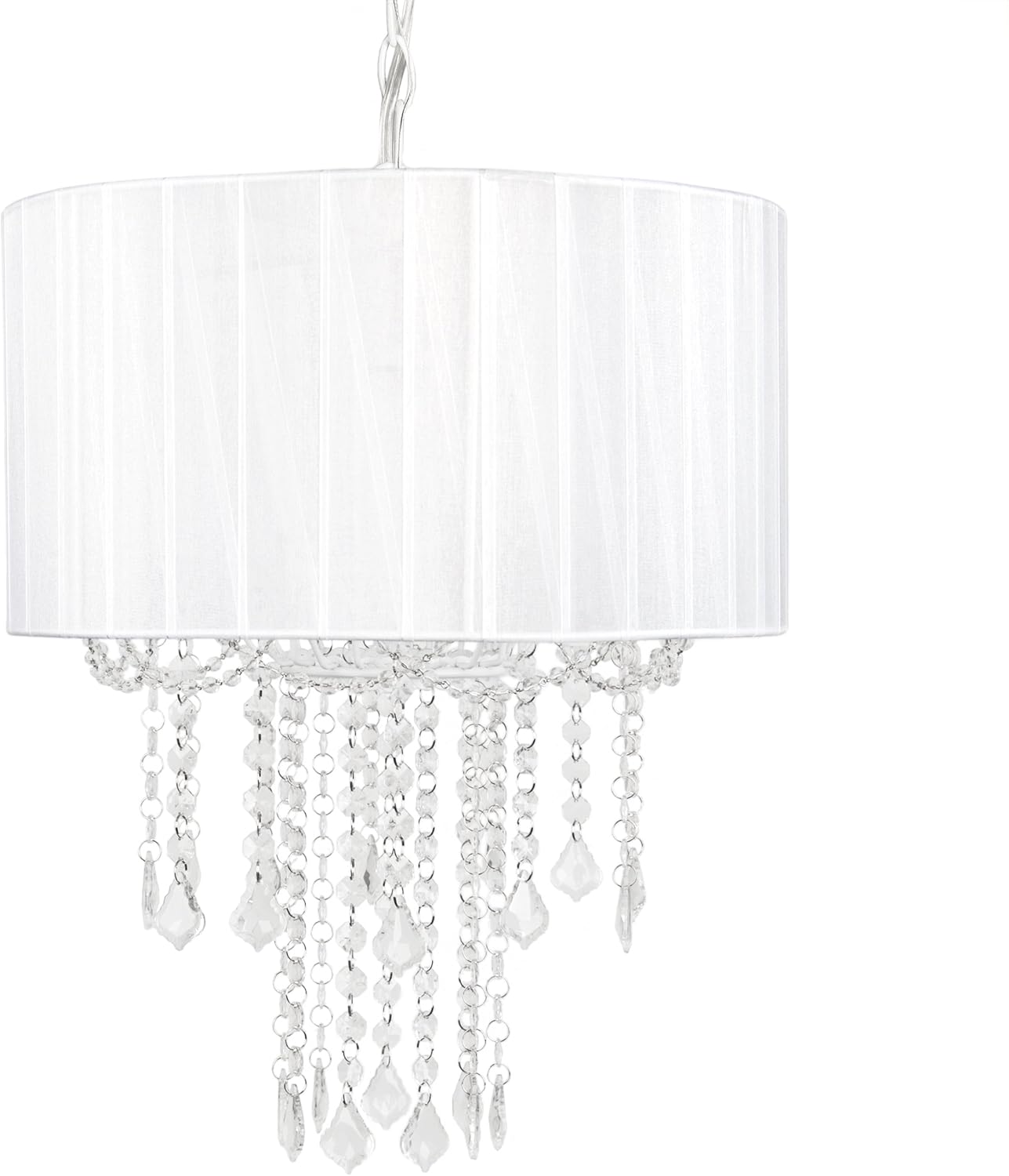 Tadpoles 1 Bulb Shaded Chandelier, White