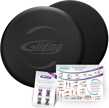 Gliding 9 Sliders for Working Out on Any Floor, 1 Pair + 4 Videos | The Original Exercise Gliders, Discs for Full Body Fitness, Pilates, Core, Physical Therapy and Resistance Workouts