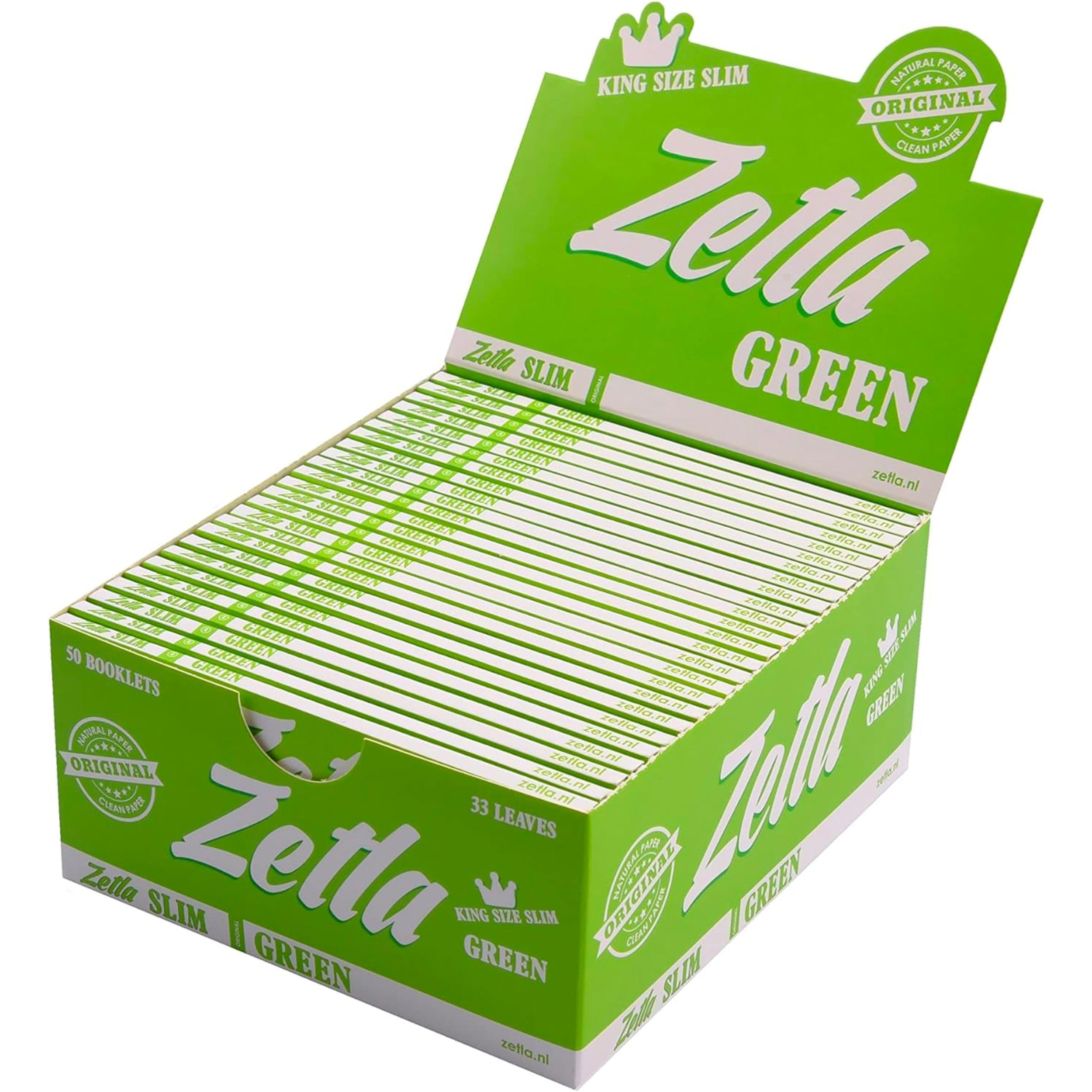 Zetla Papiers RoulantsGreen Slim - Papier De Cigarette 50 Livrets 33 Feuilles
