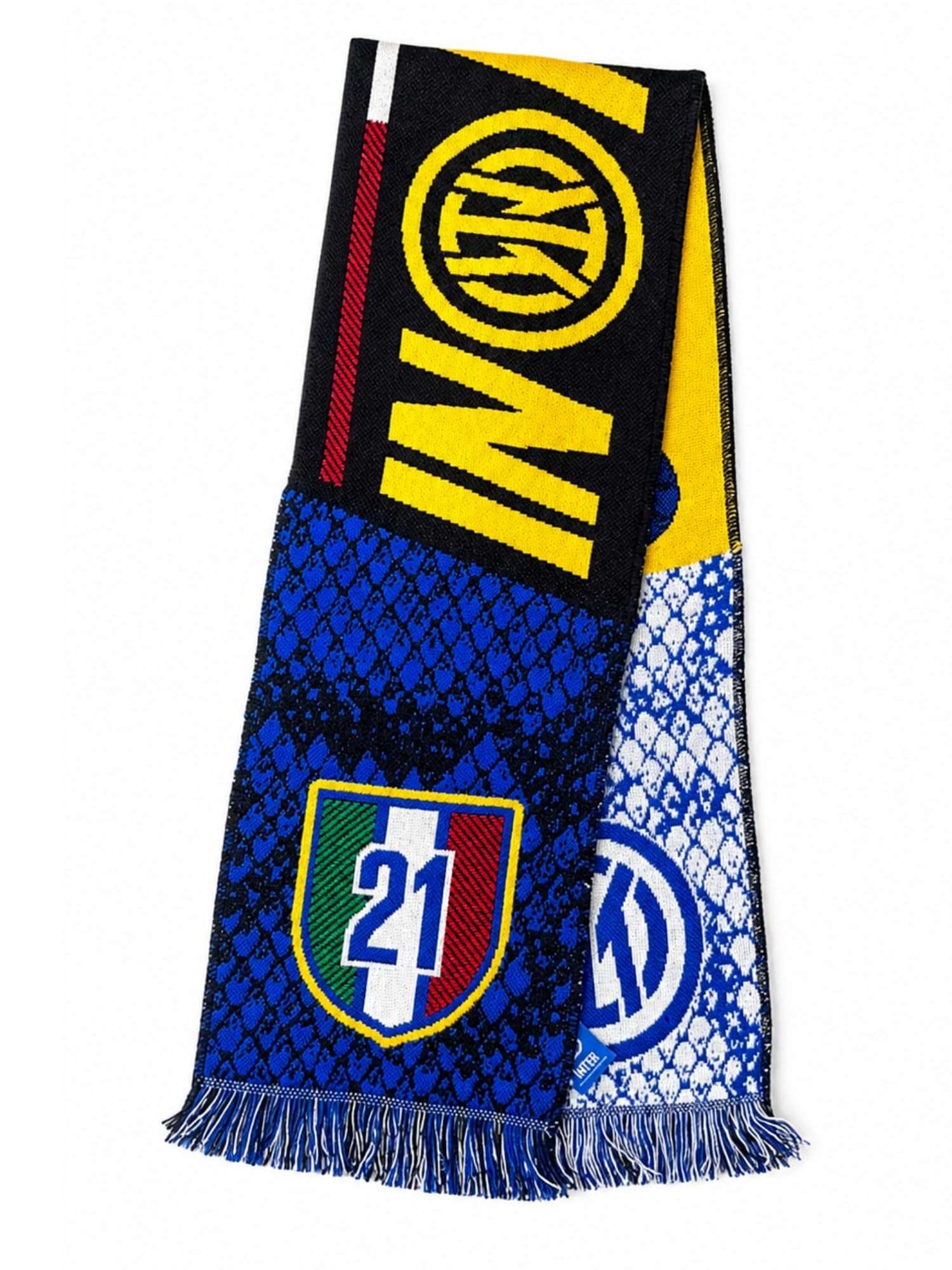 Inter Sciarpa Campioni 21 Ufficiale – Sciarpa Celebrativa Nerazzurra con Scudetto Tricolore – Tifoso