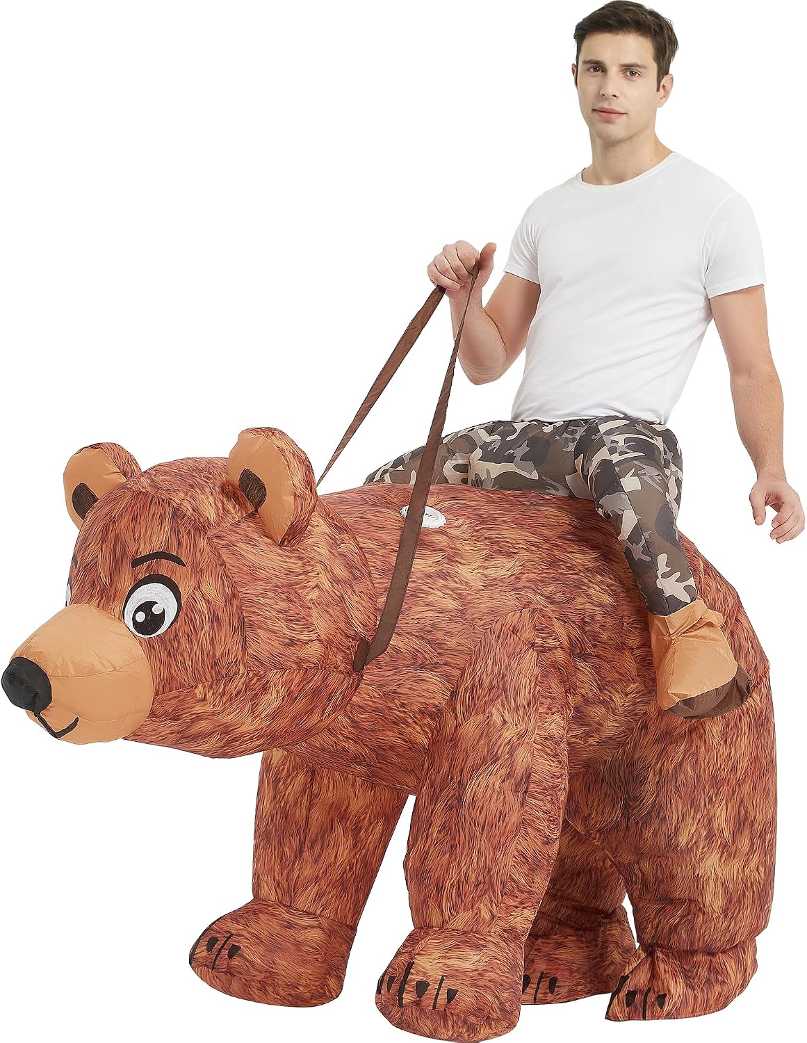 One Casa Inflatable Costume Adult,Blow up Ride Bear Suit,Halloween Costumes for Men Women