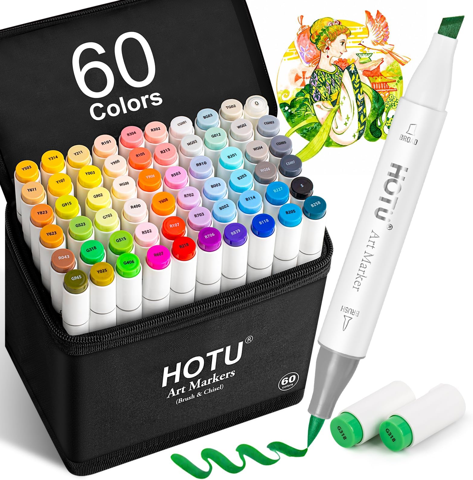 HOTU Alcohol Markers Set Brush Tip