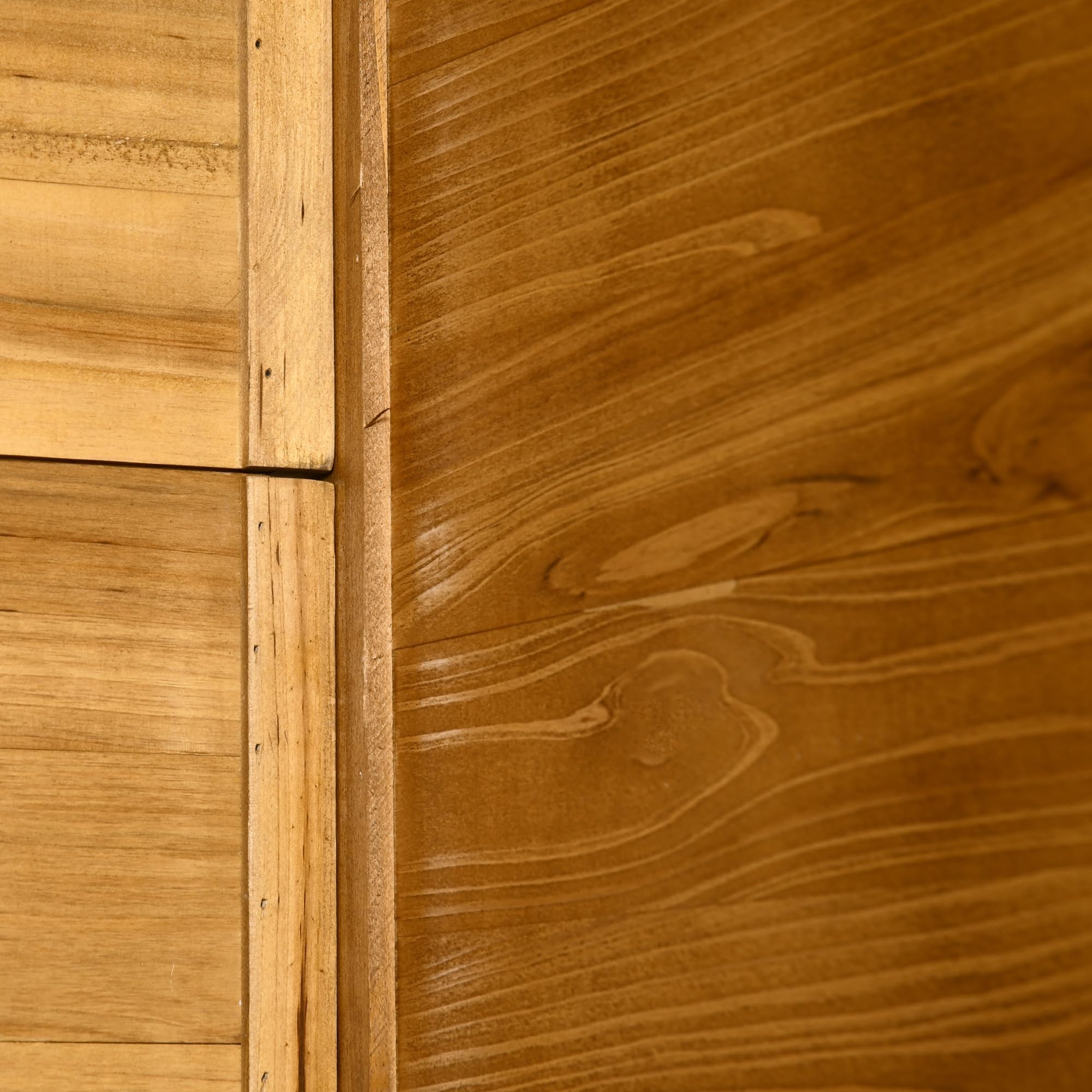 Outsunny Casetta Porta Attrezzi in Legno di Abete, Capanno da Giardino a 2 Ante con Sgabello Alto a 2 Ripiani e Tetto Idrorepellente, 140x75x157 cm