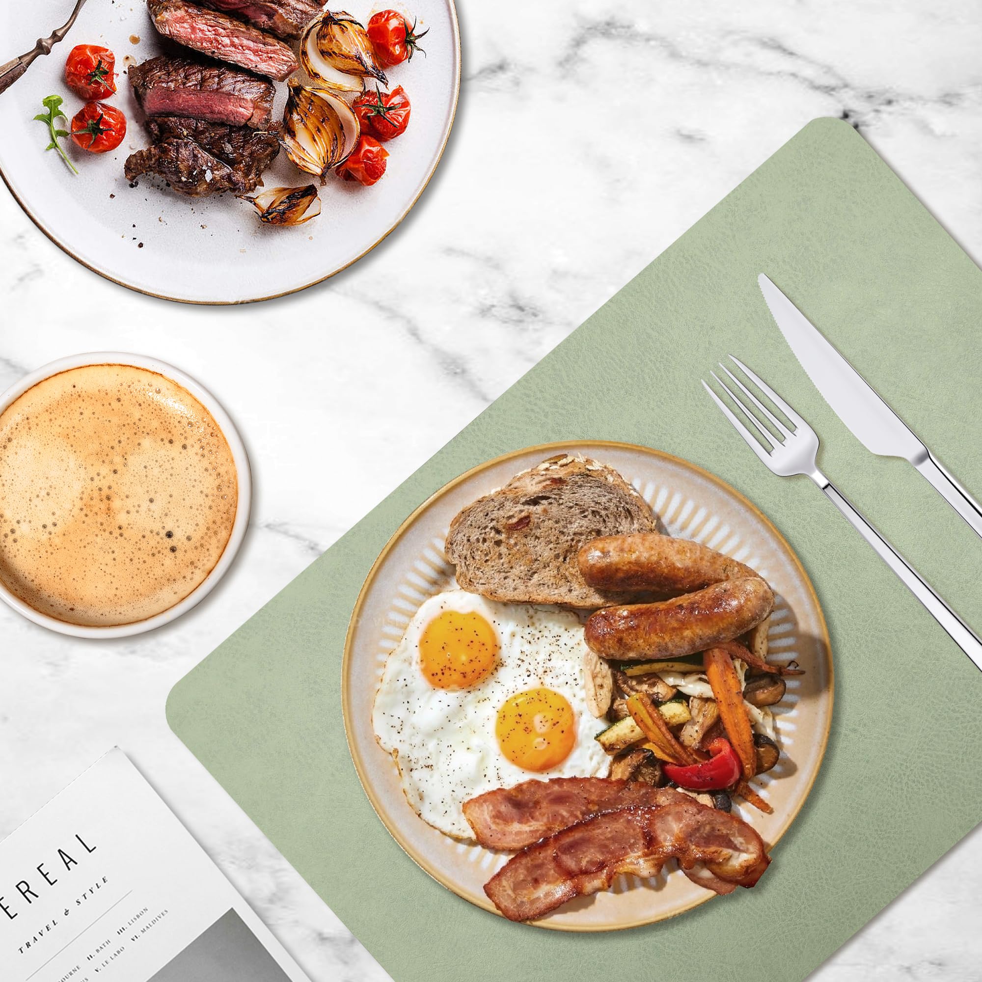 Image secondaire de Set de Table Lavable Antidérapant KitchenBoss - Lot de 6 en PVC