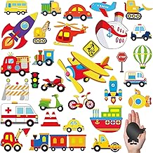30pcs Transports Fridge Magnets for Toddler 1-3 Traffic Refrigerator Magnets Set Car Vehicle Train Boat Airplane Fridge Magnetic Stickers for Kids Toddlers Educational Learning Toys for Whiteboard