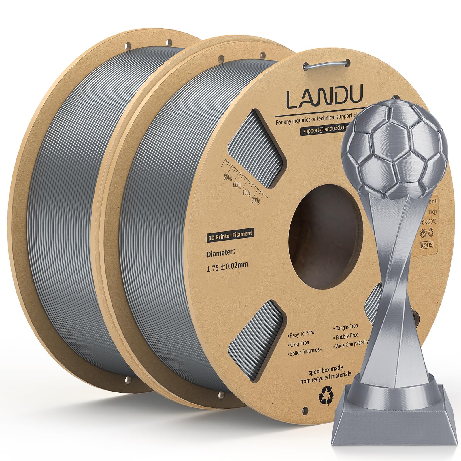 LANDU Silk Tri-Color PLA Filament - Rainbow 3D Printing -28