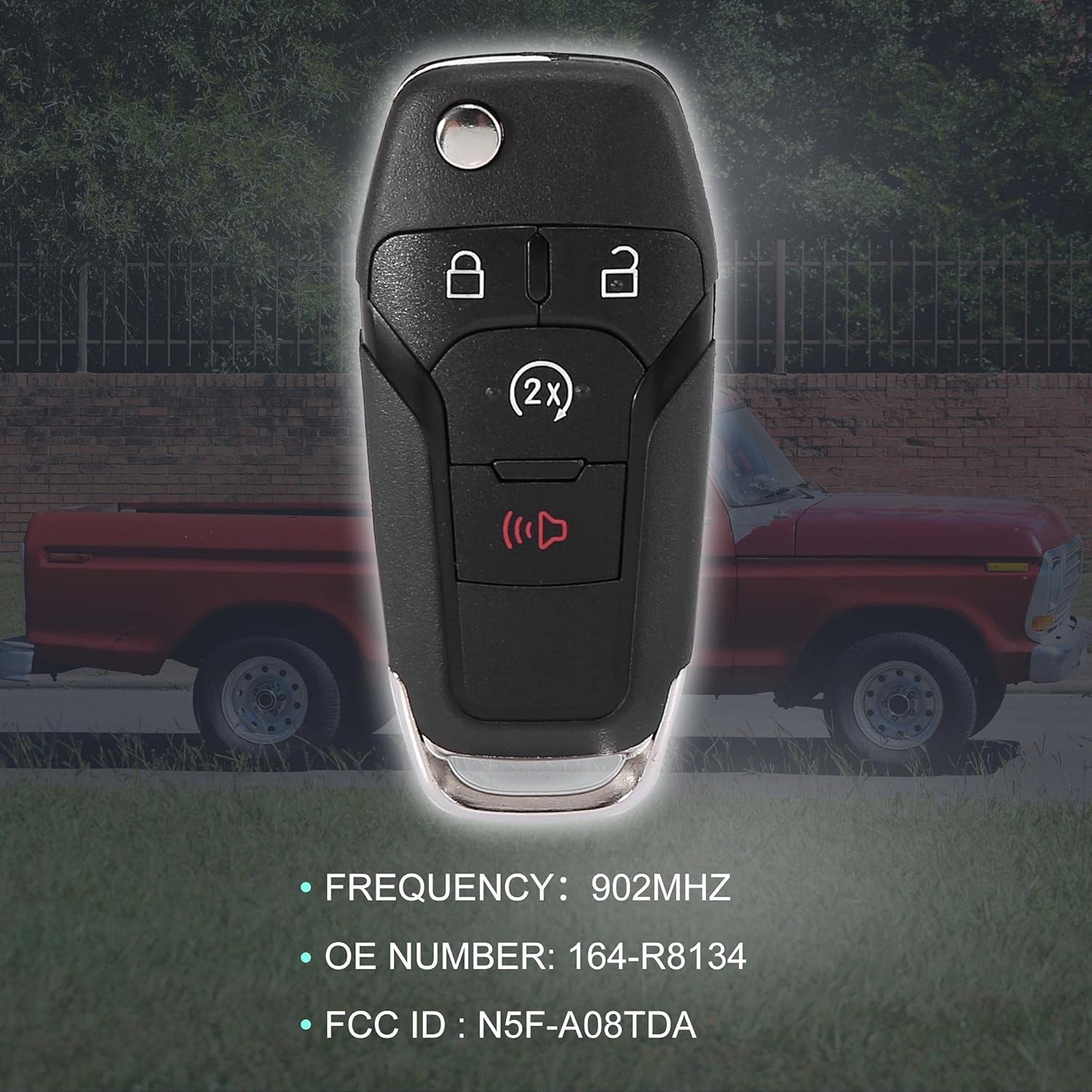 X AUTOHAUX 2pcs 902MHz N5F-A08TDA Replacement Keyless Entry Remote Car Key Fob for Ford F-150 2015-2020 for F-250 F-350 Super Duty 2017-2019 164-R8134