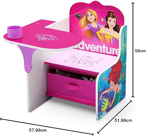 Miniatura 28 de Delta Children - Escritorio con silla y compartimento de almacenamiento, diseño princesas de Disney Rosado,Disney Frozen II,Princess