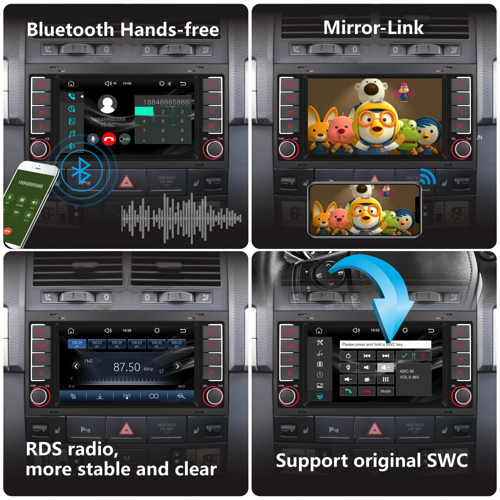 DAB navigatiesysteem voor Volkswagen Touareg, T5 Multivan / Transporter| CarPlay en Android