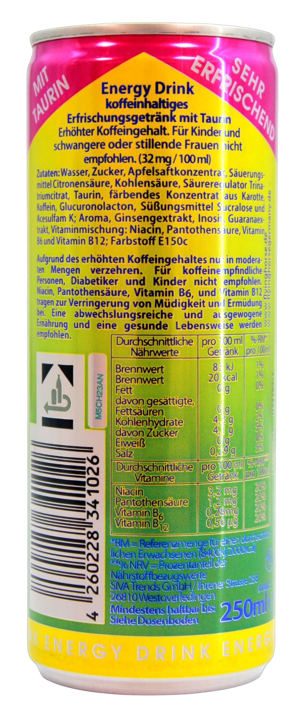 Flying Horse Energy Drink Sunset Edition Guava-Passion, 24er Pack (24 x 0.25 l) EINWEG