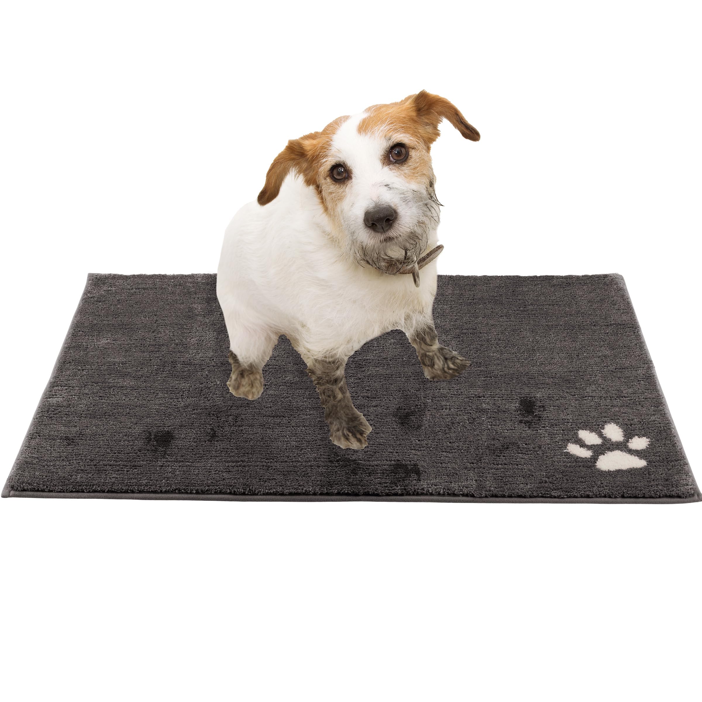 PETMAKER Dog Door Mat - 36x26-Inch Large Entryway Rug with Non-Slip Back - Super Absorbent Microfiber Dog Mat for Muddy Paws, Wet Shoes, and Dog Bowls