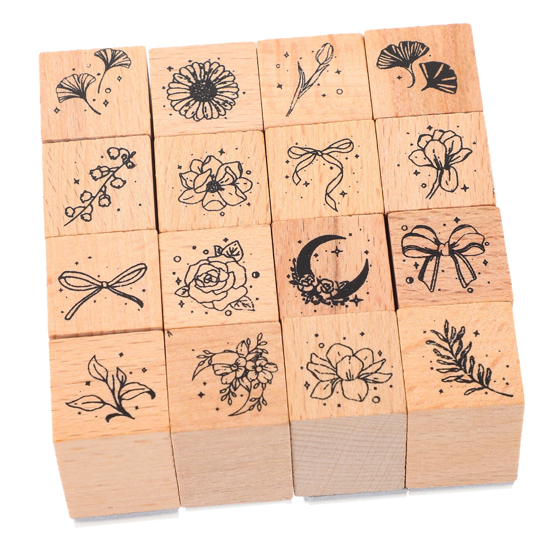 Gadpiparty 5 Sätze Kinderstempel Tagebuchstempel Für Blumen Transparente Stempel Personalisierter Namensstempel Süßer Bastel Dekorblock Sammelalbum Kinderstempel Zahl 16 Stück * 5