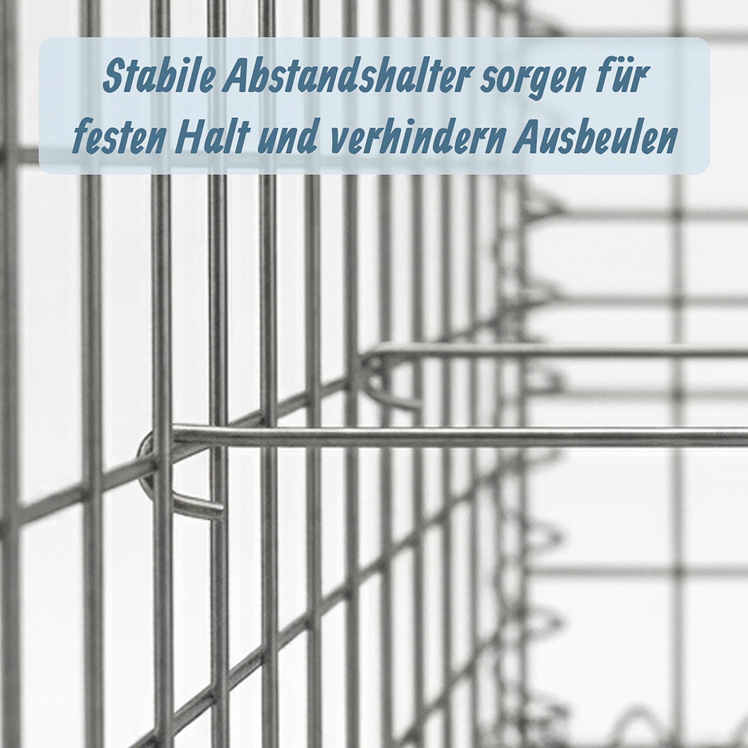 Relaxdays Gabione rund, Hochbeet Garten, Steinkorb, 3.5mm Draht, bepflanzbar, HxØ: 40x90 cm, Gabionenwand, Stahl, silber