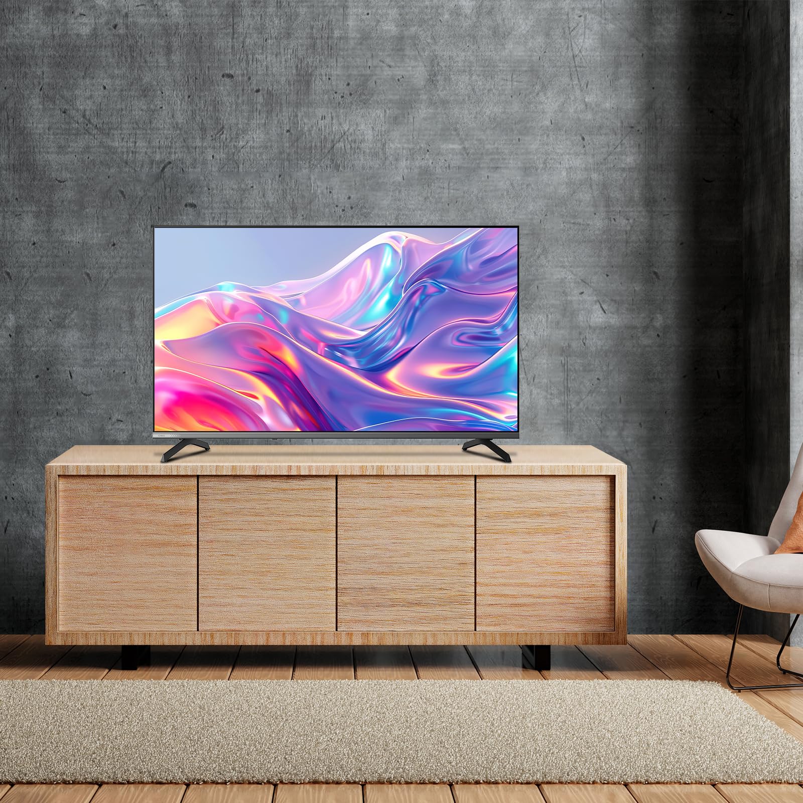 Google QLED 4K UHD CHIQ 43QA10 Smart TV 43 cale (109 cm) | HDR10, VRR i ALLM | Ultracienka metalowa konstrukcja bez ramy | Dolby Audio | Nowy model 2025