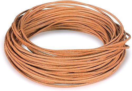 Cordones de cuero redondos genuinos Beadnova de 0.05 a 0.19 in para el collar de la pulsera que rebordea la fabricación de la joyería