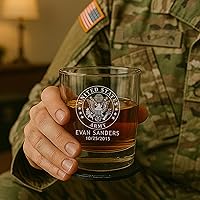 Vista 4 de Juegos militares personalizados, decantador grabado personalizado y 4 vasos escoceses, ejército, azul marino, fuerza aérea, guardia costera