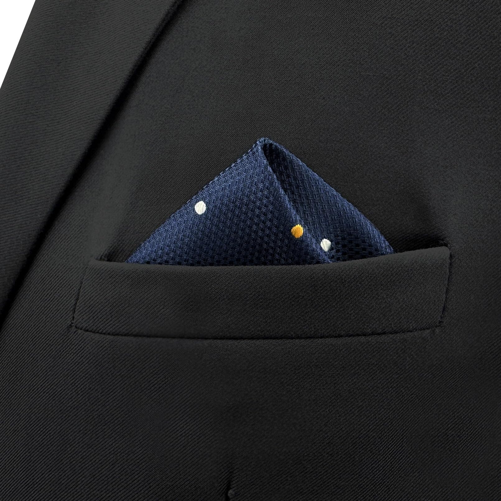 S&W SHLAX&WING Poszetki Blue Pocket Square Dots Dotty Mens Hanky Silk Promocyjny upominek Groomsmen Pocket Squares dla mężczyzn