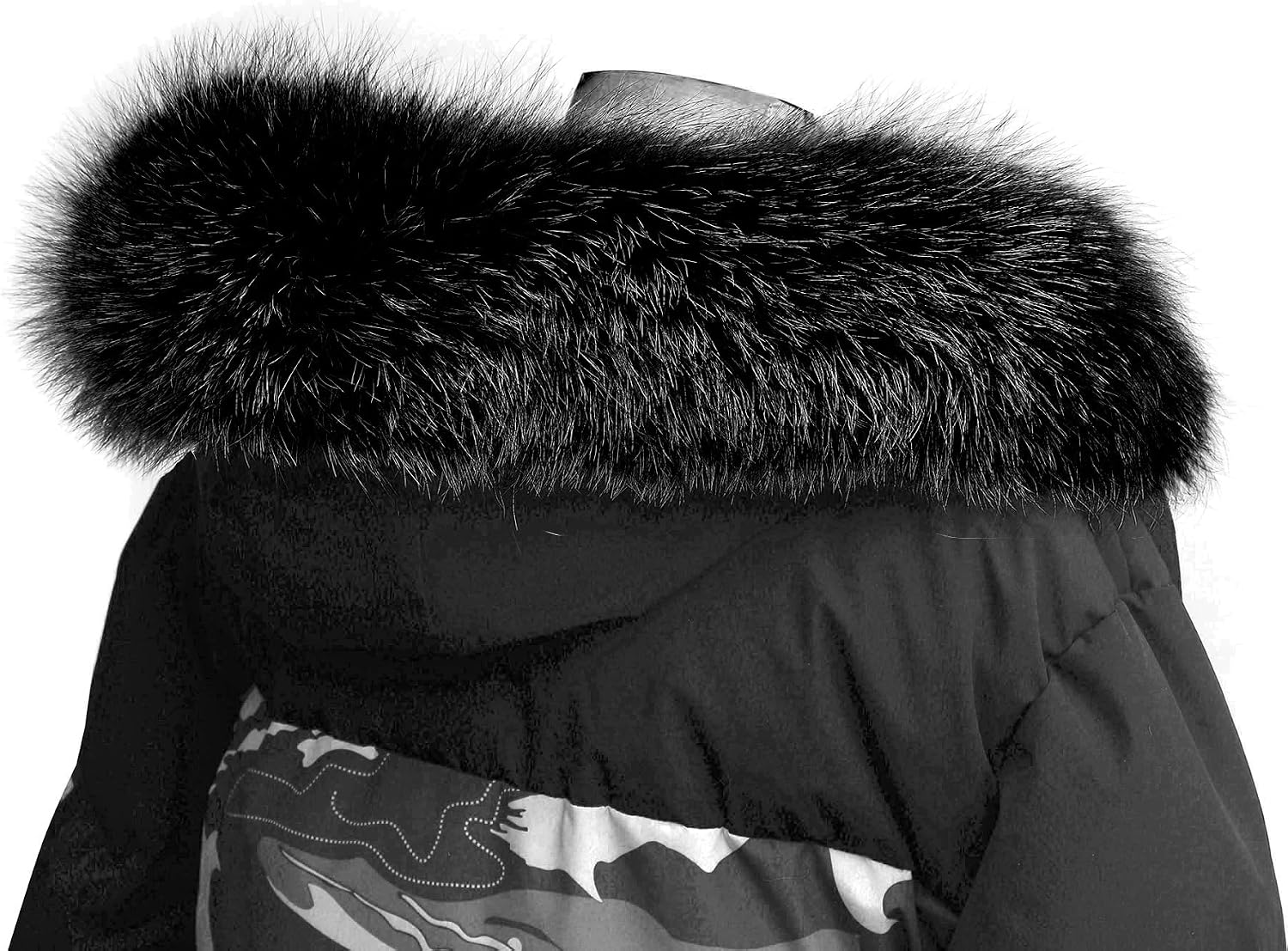 Real animal Collar Women Scarf Raccoon hair Collar Head Hat Men Universal Collar black